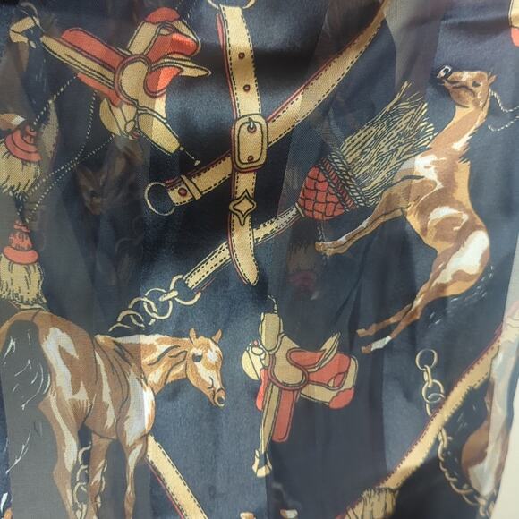 Equestrian Horse Western Saddle Novelty Lightweight Semi Shear Scarf Shaw - Picture 3 of 7